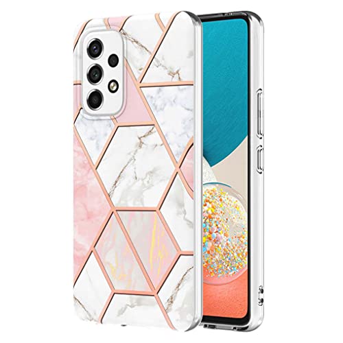 SEAHAI Hülle für Samsung Galaxy A13 4G, Marmor Ultra Dünn Glänzend Weich Silikon TPU Stoßfest Handyhülle Cover Flexibel Handytasche Schutzhülle - Rosa weiß von SEAHAI