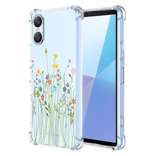 SEAHAI Hülle für Sony Xperia 10 VI, Bunte Schön Blumen Ultra Dünn Transparent Handyhülle Weich Silikon TPU Bumper Stoßfest Case Schutzhülle - Reben von SEAHAI