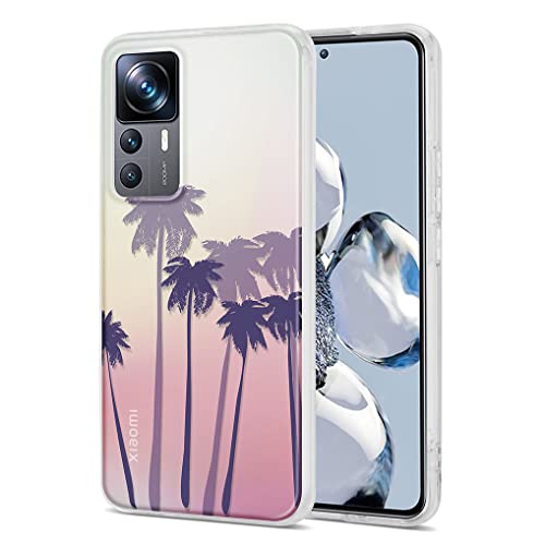 SEAHAI Hülle für Xiaomi 12T Pro 5G / Xiaomi 12T 5G, Bunte Muster Ultra Dünn Glänzend Weich Silikon TPU Stoßfest Handyhülle Harte PC Case Flexibel Handytasche Schutzhülle - Kokosnusswald von SEAHAI