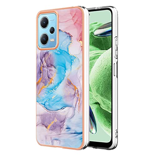 SEAHAI Hülle für Xiaomi Redmi Note 12 Pro+ Plus 5G, Bunte Muster Ultra Dünn Glänzend Weich Silikon TPU Stoßfest Handyhülle Cover Flexibel Handytasche Schutzhülle - Marmorblau von SEAHAI