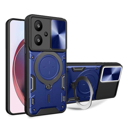 SEAHAI Hülle für Xiaomi Redmi Note 13 Pro+ 5G/Plus 5G, [Militärische Stoßfest Case] Ultra Dünn PC Schutzhülle Cool Stil Handyhülle mit Kameraschutz und Metall Ring Magnetisch Ständer - Blau von SEAHAI