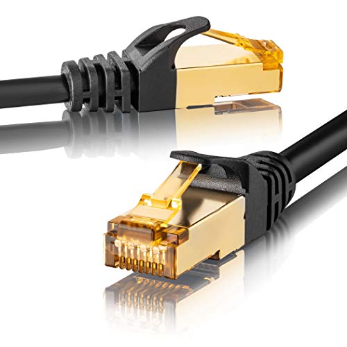 SEBSON Ethernet LAN Kabel 50cm - CAT 7 Netzwerkkabel 10 Gbit/s, S-FTP Patchkabel RJ45 - Router, PC, TV, NAS, Spielekonsolen von SEBSON