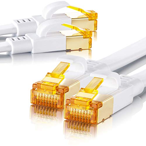 SEBSON Ethernet LAN Kabel 5m - 2er Set - CAT 8 Netzwerkkabel 40 Gbit/s, U-FTP Patchkabel flach, RJ45 Stecker für Router, PC, TV, NAS, Spielekonsolen von SEBSON
