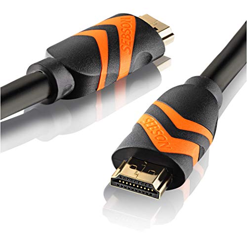 SEBSON HDMI Kabel 10m 2.0b Highspeed mit Ethernet, 4K/60Hz Ultra HD 2160p Full HD 1080p 3D, HDR, ARC Audio Return, PVC Ummantelung von SEBSON