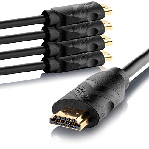 SEBSON HDMI Kabel 2m 2.0b Highspeed mit Ethernet - 5er Set - 4K/60Hz Ultra HD 2160p Full HD 1080p 3D, HDR, ARC Audio Return, PVC Ummantelung von SEBSON