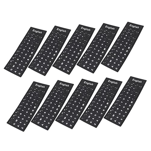 SECFOU 10 Blätter Tastaturaufkleber Laptop-Tastatur Laptop-Aufkleber kabellose Tastatur English Keyboard Stickers tastaturschutz Englische Tastatur-Ersatzaufkleber Buchstabenaufkleber PVC von SECFOU