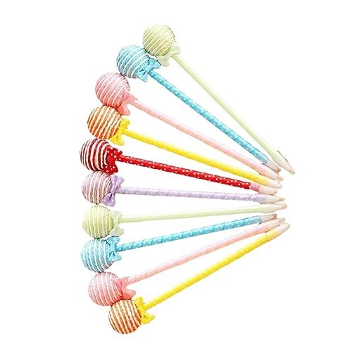 SECFOU 10st Lollipop-kugelschreiber Schreibstift Stifte Cartoon-stift Süßigkeiten-kugelschreiber Kinderstift Süßer Stift Schöne Kugelschreiber Gelschreiber Mit Feiner Spitze Farbiges Tuch von SECFOU