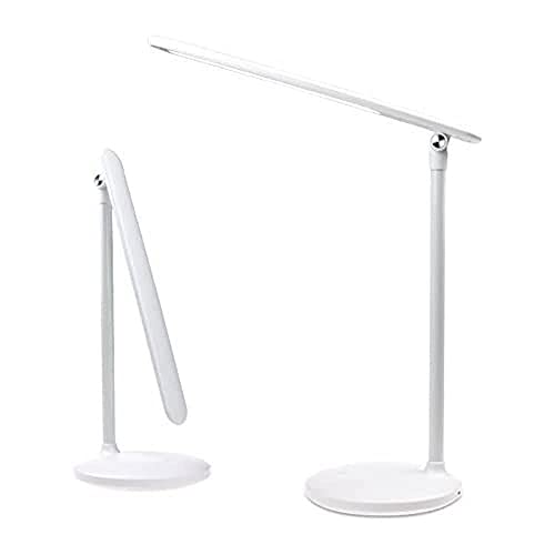 SECO FX23B wiederaufladbare dimmbare USB-LED-Schreibtischlampe, ideal für Zuhause/fürs Büro, einklappbar für die kompakte Aufbewahrung, mit stufenlos steuerbarer Dimmfunktion, 4W – Weiß von SECO