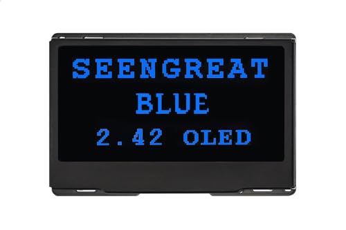 2.42inch OLED Display Module - 128x64 Resolution, SPI/I2C, Fits Raspberry Pi/Arduino, SSD1309 Driver Chip with Metal Case (Blue) von SEENGREAT