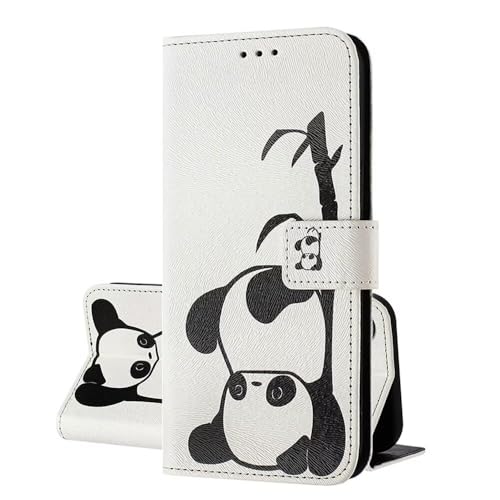 SEHEYA Handyhülle für Samsung Galaxy A55 5G Hülle PU Leder Handy Klapphülle mit süßes Motive Design Stoßfest Flip Case Brieftasche Schutzhülle Cover, Niedlich Panda von SEHEYA