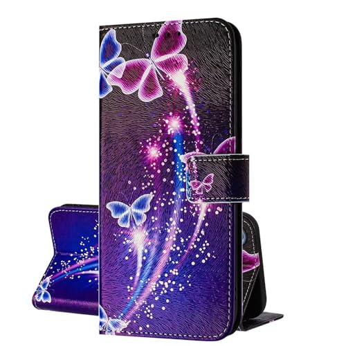 SEHEYA Handyhülle für Samsung Galaxy S20 Ultra Hülle PU Leder Handy Klapphülle mit süßes Motive Design Stoßfest Flip Case Brieftasche Schutzhülle Cover, Galaxie Schmetterling von SEHEYA