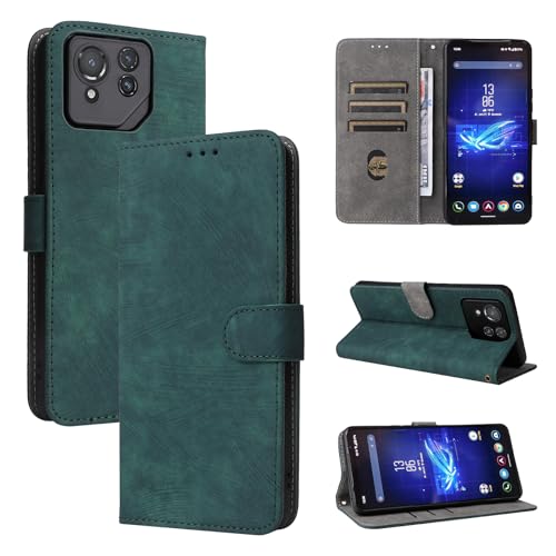 SEIAIYG Hülle für ASUS ROG Phone 8 Pro, PU Leder Flip Handytasche mit RFID Blocker, Magnetverschluss, Kreditkartenhalter, Stoßfester Klappbare Schutzhülle für ASUS ROG Phone 8 Pro (Grün) von SEIAIYG