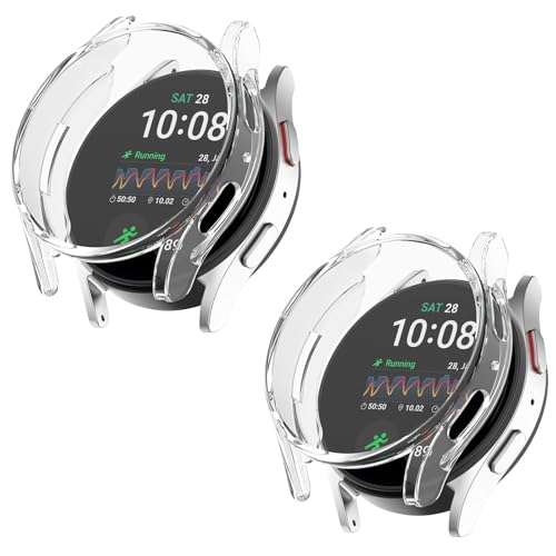 SEIAIYG Hülle für Samsung Galaxy Watch 7 40mm, [2 Stück] Weiche Ultradünne TPU Silikonhülle Vollständige Abdeckung Schutzhülle, Cover Case für Samsung Galaxy Watch 7 40mm - Transparent+Transparent von SEIAIYG