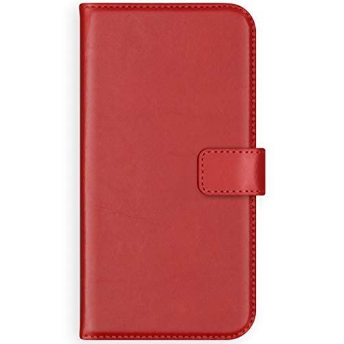 SELENCIA Bookcase Hülle kompatibel mit Samsung Galaxy S9 Plus – Era Leder Handytasche Side Flip Case – Handyhülle aus Rindsleder in Rot [3 Kartenfächer, Magnetverschluss] von SELENCIA