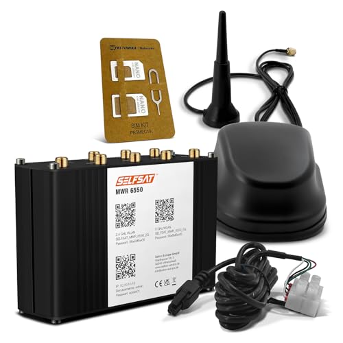 SELFSAT MWR 6550 5G Cat 20 WiFi 6 WLAN Router bis 3,4 Gbps inkl. SELFSAT 5G Antenne schwarz von SELFSAT