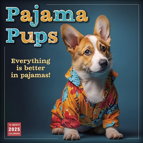 Pajama Pups 2025 Wandkalender, 16 Monate Haustiere & Tiere, 30,5 x 30,5 cm von SELLERS PUBLISHING, INC.