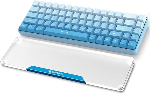 SELORSS Acryl-Tastatur-Handgelenkauflage Pro – kompakte 60% Tastatur, mechanische Tastaturen, ergonomische Handballenauflage für Computertastatur, rutschfeste Unterseite, einfaches Tippen, Blau von SELORSS