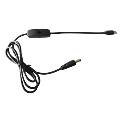 SELiLe Effizientes USB C auf 5,5 x 2,1 mm 12 V DC Konverterkabel 12 V 3 A für Lautsprecher und LED-Leuchten von SELiLe