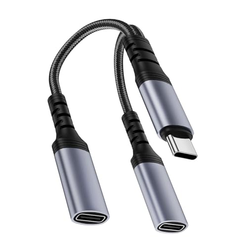 USB C auf USB C Kopfhörer-Adapter Typ C & 60 W Lade-Dongle Splitter Kopfhörerkabel Kopfhörer-Konverter von SELiLe