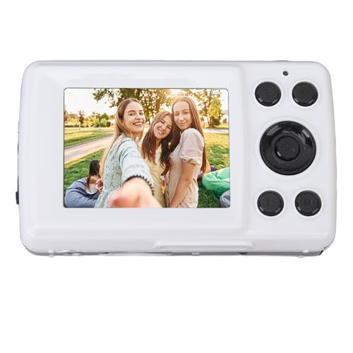 Tragbare Digitalkamera 16 MP 1080P 2,4-Zoll-IPS-Bildschirm 16-facher Zoom Autofokus-Kamera für Kids 1080P Point-and-Shoot-Digitalkamera, 128 GB Erweiterbar (White) von SENECESLI