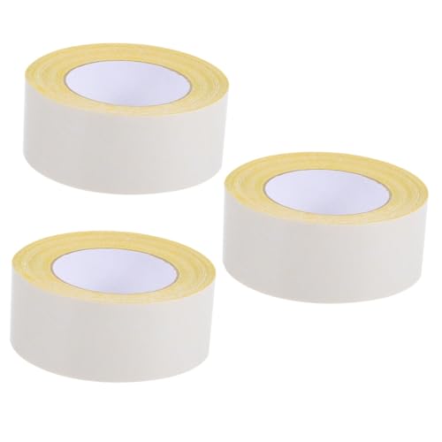 SEWACC 3 Rollen Klebeband Bühnentape Aus Stoff Selber Machen Klar Bühnenband Aus Stoff Stoffband Selber Machen Wasserdichtes Kanaltuch Reparaturband Bodengewebeband Doppelt- Yellow Papier von SEWACC