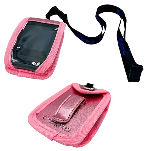 SEWAS Diabetic Care - Tasche zum Umhängen - für Dexcom G6 & G7 Empfänger - Umhängetasche mit Gürtelclip und Sichtfenster - inklusive Umhängeband - Pink von SEWAS