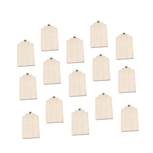 SEWOART 100St Geschenkanhänger aus Holz Etiketten leere Tags Dekor Kraftanhänger Geschenkanhänger mit Schnur hölzerne Tags Party-Geschenkanhänger Bambus Yellow von SEWOART