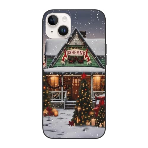 SGZLZBWK Farmhouse Weihnachtsdruck für iPhone 14, sturzsicherer Schutz, 15,5 cm, für iPhone 14, 17 cm (6,1 Zoll), für iPhone 14 Plus, Weiß von SGZLZBWK