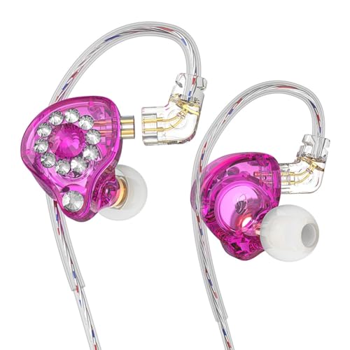 SHABD In-Ear-Monitor-Kopfhörer Ohrhörer 11 mm PET-Verbundmembran Dynamischer Ohrhörer 3,5 mm Lila Ohne Mikrofon von SHABD