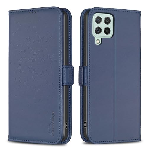 Handyhülle für Samsung Galaxy A22 4G SM-A225F A225F/DS Hülle Telefonhülle Cover Case (Leder PU + hochwertige TPU-Innenschale) HBF-31 Azul von SHAMMA