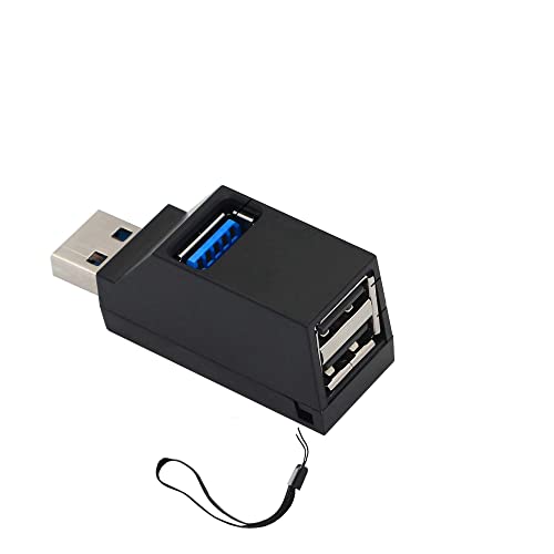 SHANFEILU USB Hub 90 Grad Splitter 3 Port USB 3.0 Adapter Tragbar Powered Data USB Hub High Speed Transfer für PC Laptop USB Flash Drives Schwarz von SHANFEILU