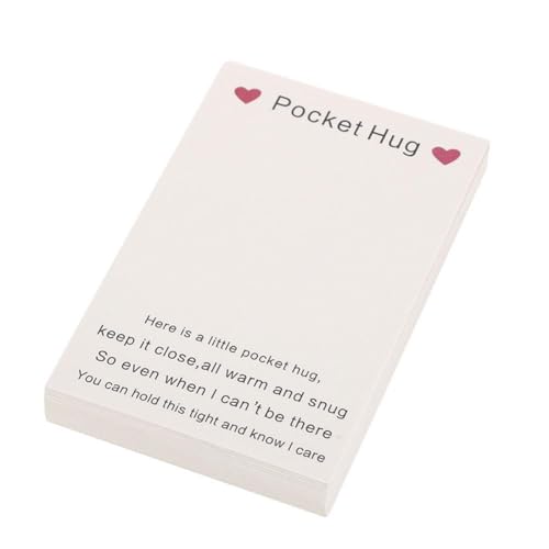 100 Stück Pocket Hug Cards, Pocket Hug Backing Cards, Heart Pocket Hug Gift Card Greeting Gifts Pocket Blank Andenken Umarmung Auto von SHANGYU