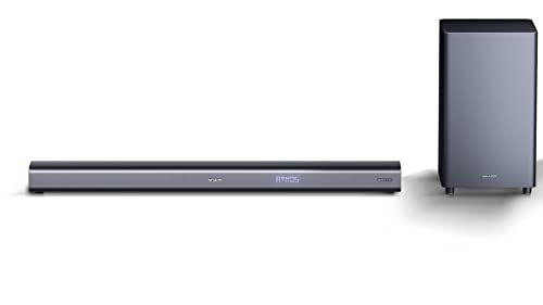 SHARP HTSBW460 3.1 Soundbar 440W (USB, Bluetooth, HDMI, Optisch, AUX-IN (3,5mm), 4K, Breite: 95cm), Dolby Atmos, drahtloser Subwoofer , schwarz von SHARP