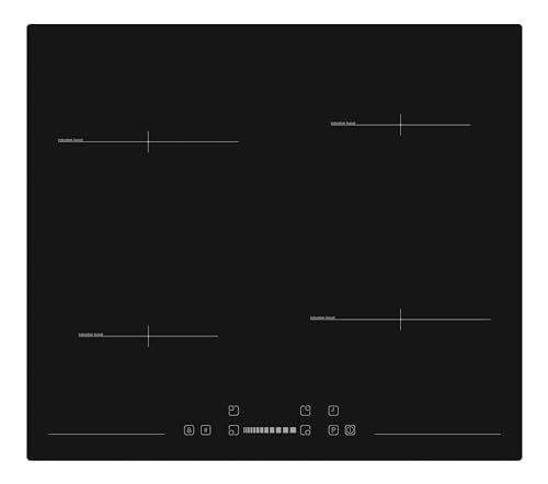 Sharp KH-6IX19FS0I-EU Einbau Induktionskochfeld 60cm, 4 Zonen mit PowerPoost, SliderTouch, Timer, Edelstahlrahmen von SHARP