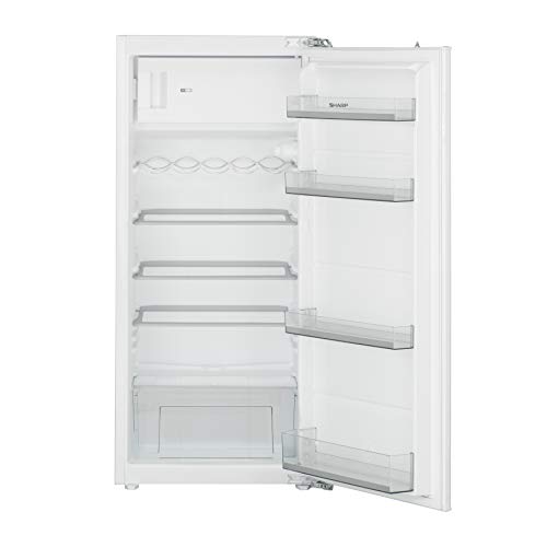 Sharp SJ-LE192M0X-EU Einbau-Kühlschrank mit Gefrierfach,E,122.5 cm Höhe,170 L Kühlteil,17 L Gefrierteil,Mechanische Steuerung,1 verchromtes Flaschengitter,1 Obst- & Gemüseschubfach,Festtür von SHARP