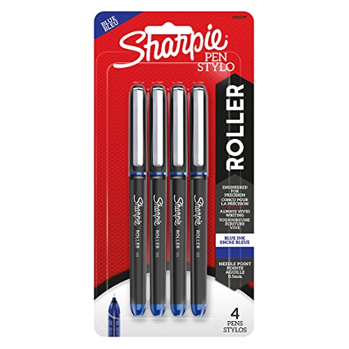 SHARPIE Tintenroller Stifte, Blau, Nadelspitze (0,5 mm), 4 CT (2093197) von SHARPIE