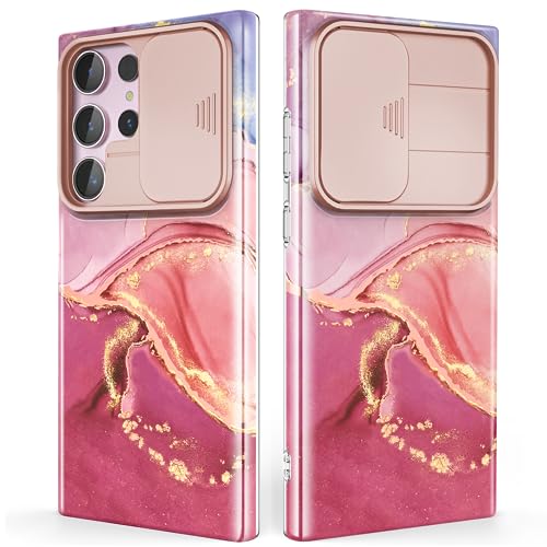 SHEDEER Samsung S23 Ultra Hülle mit Kameraschutz Samsung Galaxy S23 Ultra Hülle Anti-Vergilbung Stilvoll Schutzhülle S23 Ultra, Slim Fit Leicht Kratzfest Handyhülle für Samsung S23 Ultra 6.8'' Rosa von SHEDEER