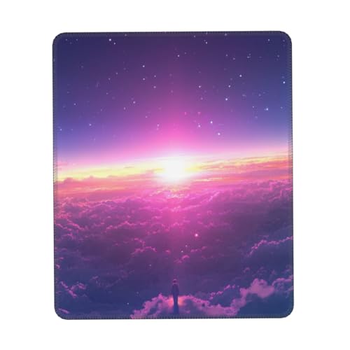 SHFJASBNUMG Blue Cloud Gaming-Schreibtischunterlage, Sternenhimmel, Mauspad, dunkelblau, Kosmos, Schreibtischunterlage für Zuhause, Büro, Laptop, Desktop, 20 x 24 cm von SHFJASBNUMG