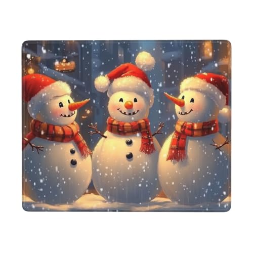 SHFJASBNUMG Weihnachtliches Schneemann-Mauspad für den Winter, niedlicher Schneemann, Gaming-Schreibtischunterlage für Zuhause, Büro, Laptop, Desktop, 22 x 18 cm von SHFJASBNUMG