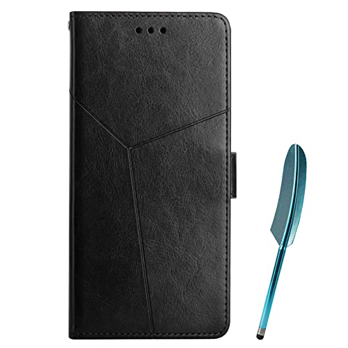 Hülle für Motorola Moto G85, Motorola Moto G85 Hülle Brieftasche Tasche Leder Flip Case Etui [Standfunktion] [Kartenfächern][Kapazitiver Stift ], Schutzhülle für Motorola Moto G85 (Schwarz) von SHIEID