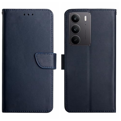 SHIEID Cover Schutzhülle für Realme C75 Hülle, Premium Leder Flip Schutzhülle Tasche Schutzhülle mit Standfunktion Handyhülle für Realme C75-Blau von SHIEID