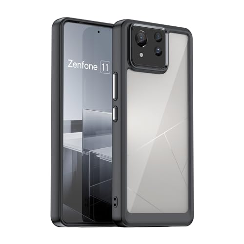 SHIEID Handyhülle Kompatibel Asus Zenfone 11 Ultra Hülle, PC + TPU Hybrid Technologie Hardcase, Stoßfester Schutzhülle, Vergilbungsfrei, Kristallklar Handygehäuse für Asus Zenfone 11 Ultra-Schwarz von SHIEID