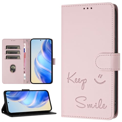 SHIEID Handyhülle für Ulefone Note 20 Pro Hülle, Ulefone Note 20 Pro RFID- Smile Painted Handytasche Schutzhülle Telefonhülle mit [Kartenfächern] Handyhülle für Ulefone Note 20 Pro-Rosa von SHIEID