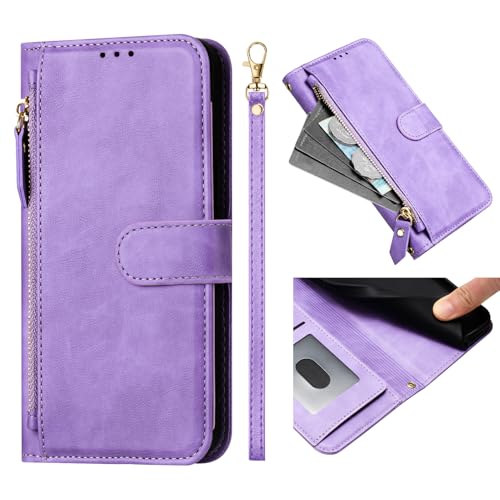 SHIEID Wallet Hülle Kompatibel mit BLU G53, Multifunktional Reißverschluss Leder Flip Schutzhülle, Flip Leder Handyhülle für BLU G53 von SHIEID