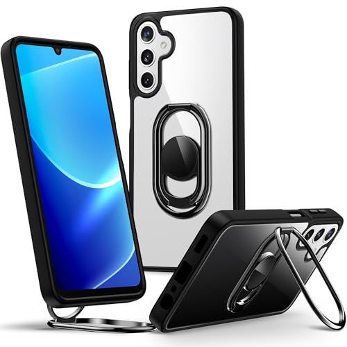 SHIELDS UP für Samsung Galaxy A16 5G Hülle, Handyhülle mit Doppeltem Ring Halter Ständer 360°【Verstellbar und Faltbar】 Stoßfeste Schutzhülle für Samsung Galaxy A16 Case – Schwarz von SHIELDS UP