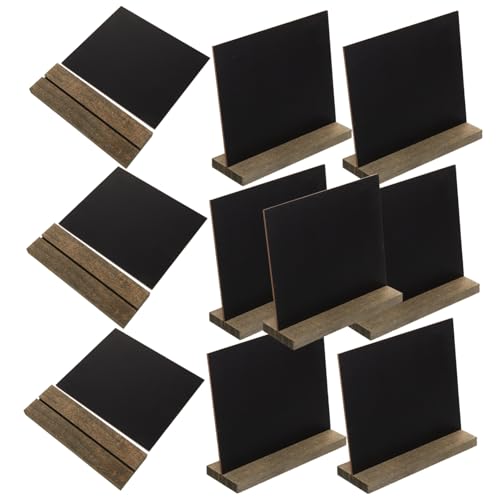 SHINEOFI 10st Dekoratives Brett Mini-tischtafel Schwarzes Brett Memoboard Selber Machen Diy-tafel Dekorative Tafeln Mini-tafelständer Kleine Tafel Mit Ständer Süße Tafel Black Bambus von SHINEOFI