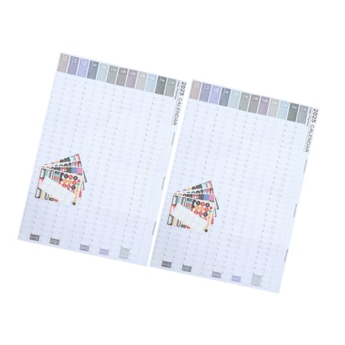 SHINEOFI 2 Sätze Wandkalender 2025 Vollständiger Wandkalender Jahreskalender Kalender Für Zuhause Praktischer Terminkalender Jährlicher Kalenderplan Bürokalender Wandplaner Papier von SHINEOFI