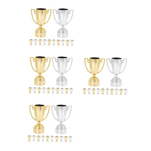 SHINEOFI 4 Sätze Kleines Trophäenset Für Flauschige Fellbällchen Mini- Wettbewerb Preise Pokale Kleine Trophäen Leistungspokal Wiederverwendbar 12 Stück * 4 von SHINEOFI