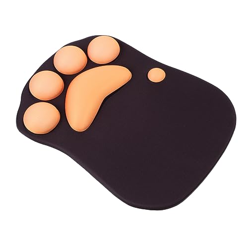 SHINEOFI Mauspad Schreibtischarmlehne Armlehne Handauflage Wrist Support tischmatte mousepads Geschmeidiges Katzenpfotenpolster Zubehör für Gaming-Schreibtische Kieselgel Black von SHINEOFI