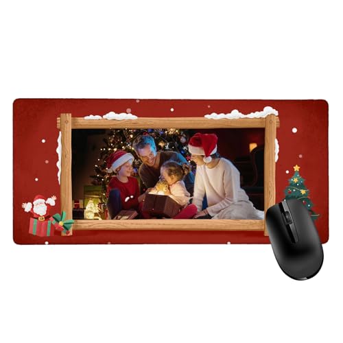 XXL-Individuelles Foto Mauspads, personalisiert für Weihnachten, personalisiertes Mauspad, riesige wasserdichte rechteckige Unterlage (90x40 cm) für den Schreibtisch im Gaming-Büro, rutschfester Gummi von SHKINETARRY